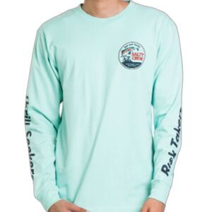 Santa Cruz Turquoise Shirt Long Sleeve Crew Neck Small Front Graphic Size S
